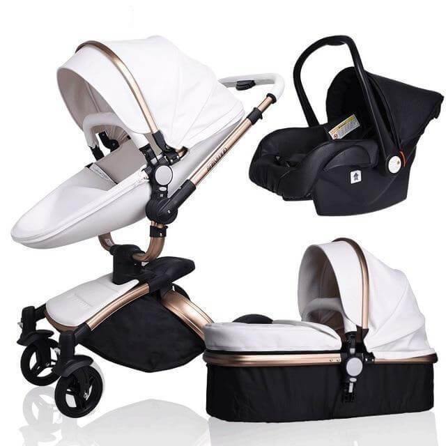 Modern Stylish Aluminium 3 in 1 Two way Baby Stroller - Image 2