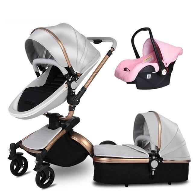 Modern Stylish Aluminium 3 in 1 Two way Baby Stroller - Image 4
