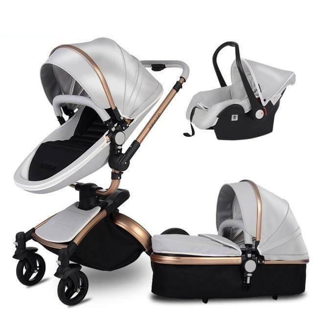 Modern Stylish Aluminium 3 in 1 Two way Baby Stroller - Image 5