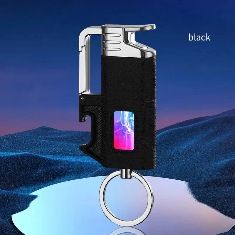 Modern Windproof Metal  Bottle Opener Keychain Lighter - Image 11