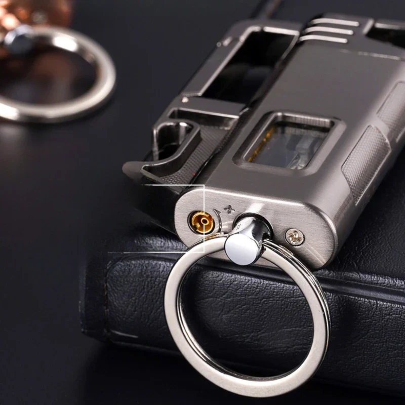 Modern Windproof Metal  Bottle Opener Keychain Lighter - Image 7