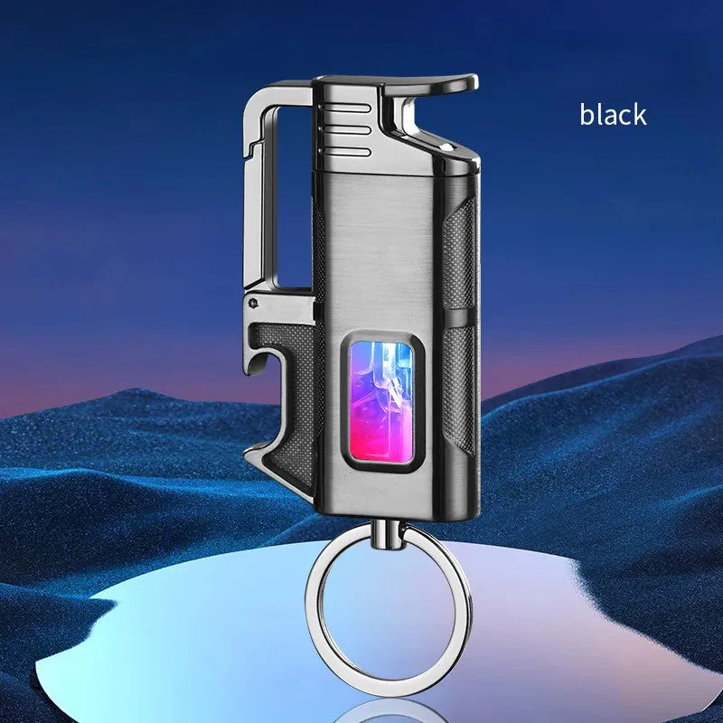Modern Windproof Metal  Bottle Opener Keychain Lighter - Image 9