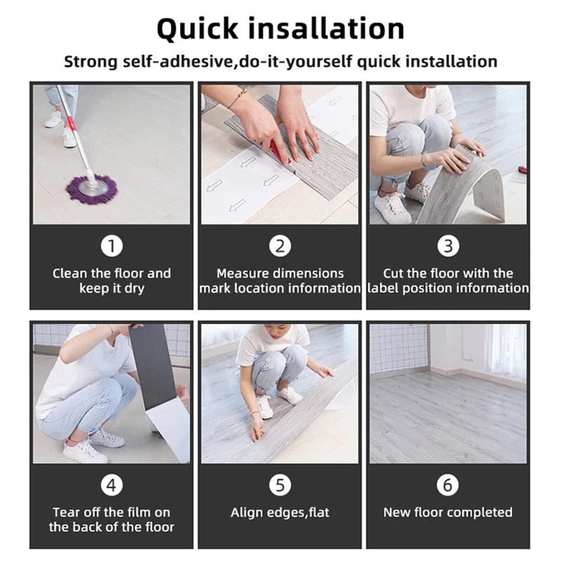 Modern Wood Grain PVC Self-Adhesive Floor Sticker - Image 12