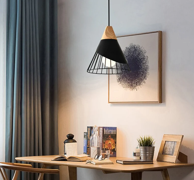 Modern Wooden Cone Pendant Lights - Image 2