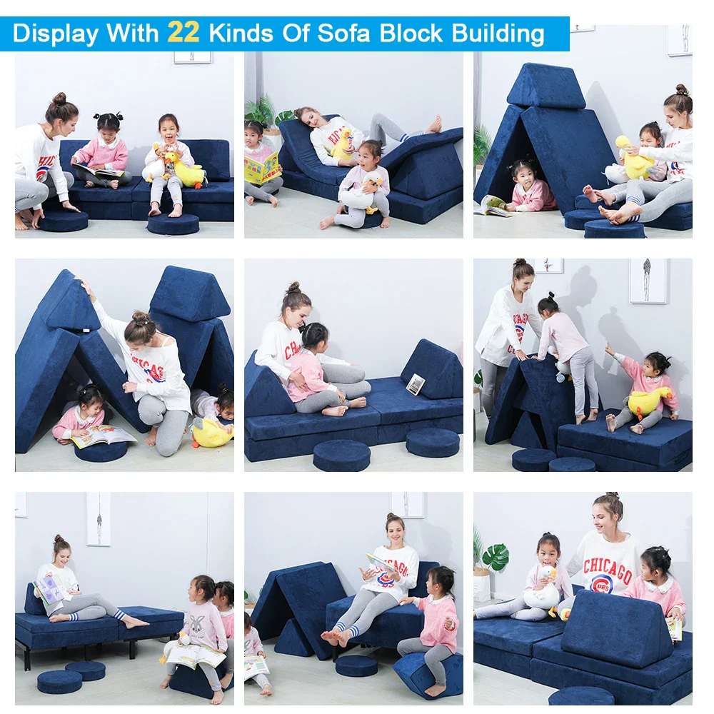 Modular Foam Foldable Couch Play Mattress Sofa - Image 4