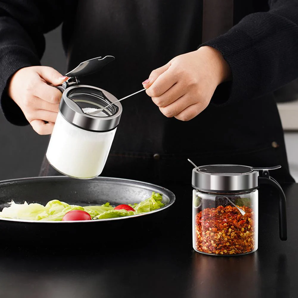 Moisture Proof Elegant Glass Seasoning Storage Jar - Image 2