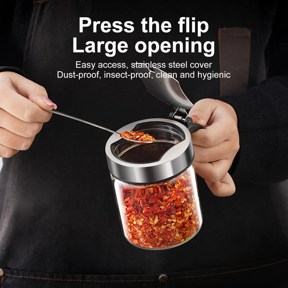 Moisture Proof Elegant Glass Seasoning Storage Jar - Image 4