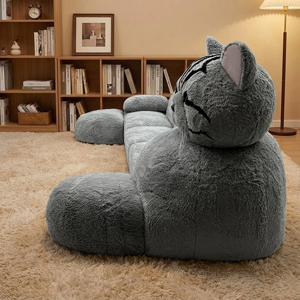 Monster Giant Cat Plush Sleeper Sofa - Image 4