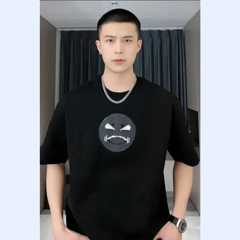 Mood Swing Smiley Face Sequin Changing Unisex T-Shirt - Image 4