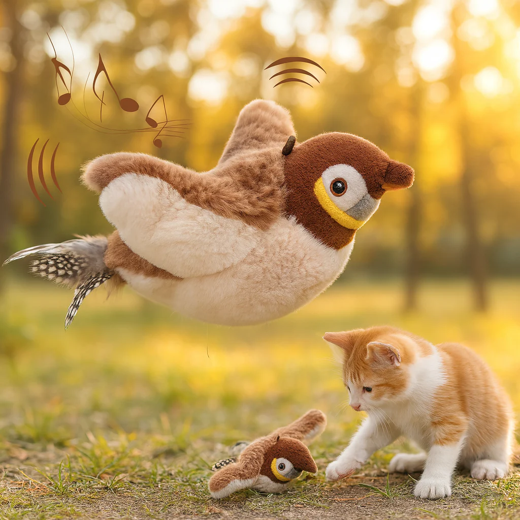 Motion-Activated Chirping Bird Interactive Cat Toy - Image 2