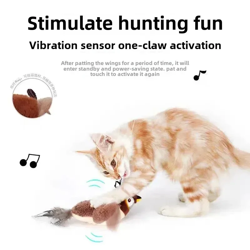 Motion-Activated Chirping Bird Interactive Cat Toy - Image 3