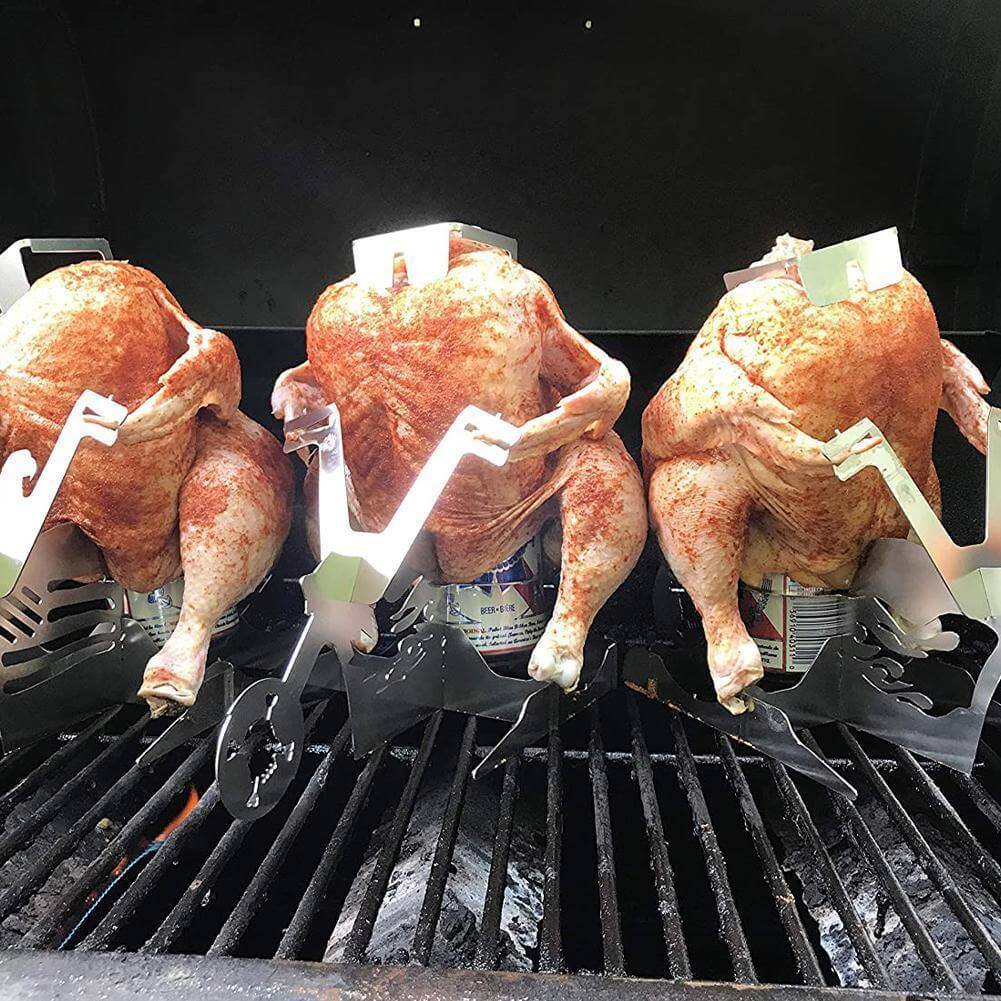 Motorcycle Chicken Grill Stand Rack - Image 2