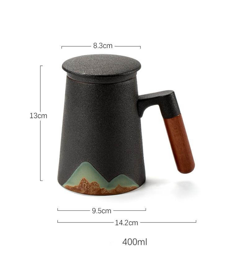 Mountain Art Ceramic Tea Mugs With Filter - Image 4