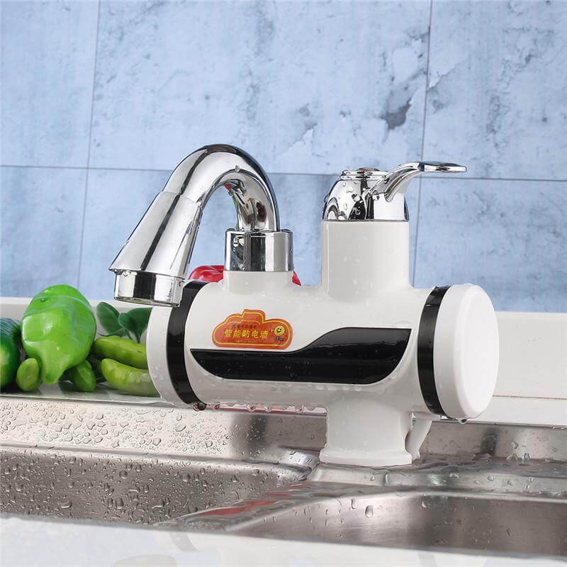 Mounted Plastics Deck White LED Digital Tankless Electric Instant Faucet - Image 2