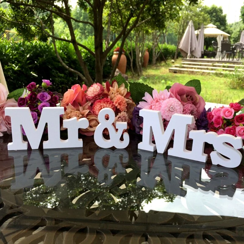 Mr & Mrs Wooden Letters for Wedding Decoration - Image 3