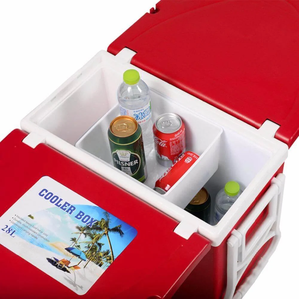 Multi Function Foldable Rolling Cooler Box Picnic Camping Outdoor Furniture Set - Image 4