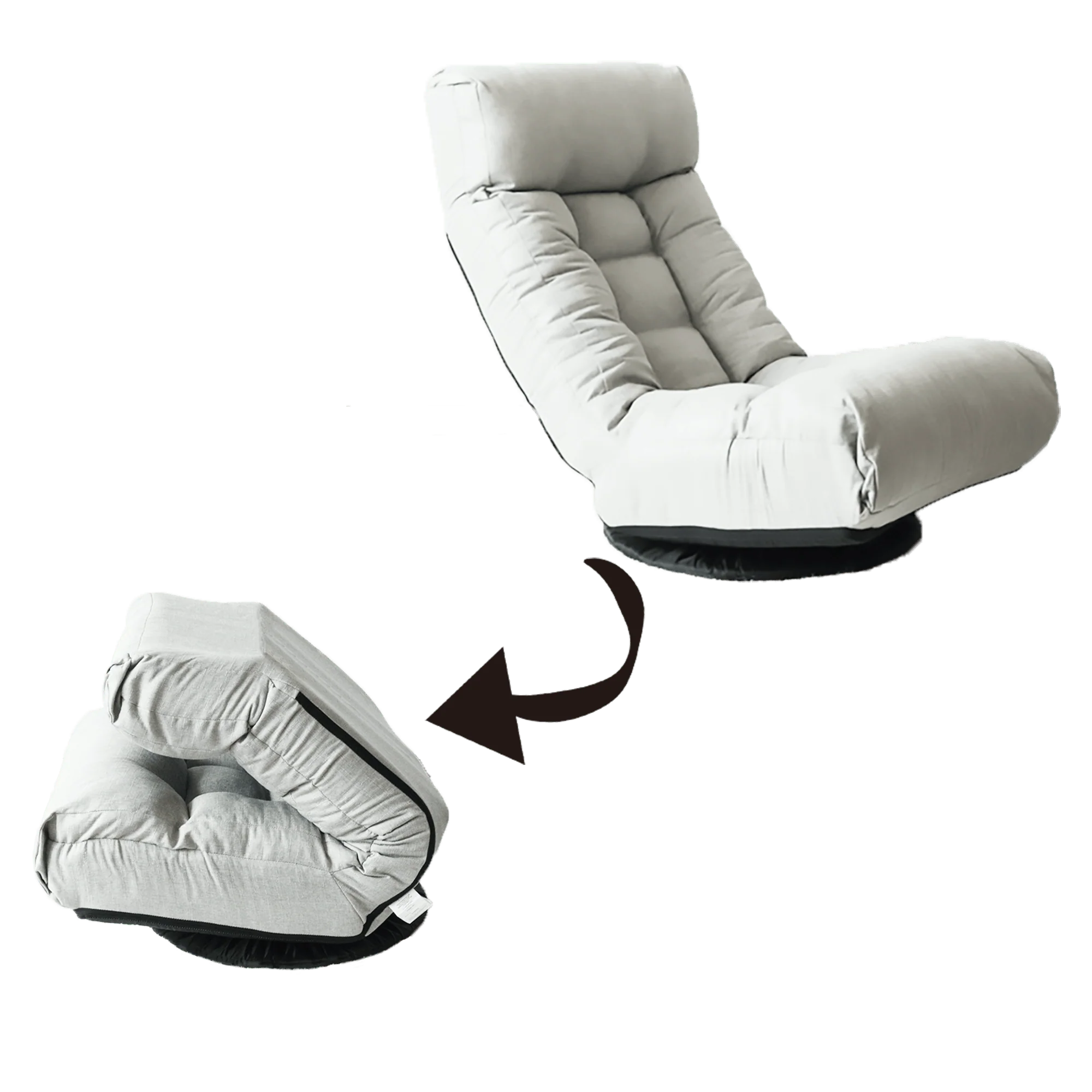 Multi-Functional Reclining Single Floor Chair with Ottoman - Image 8