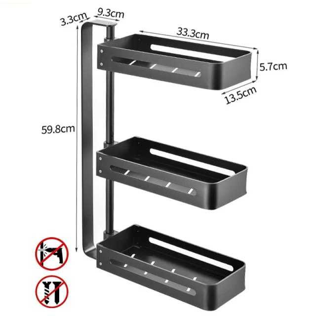 Multi-layer Punch Free Rotating Kitchen Rack - Image 13