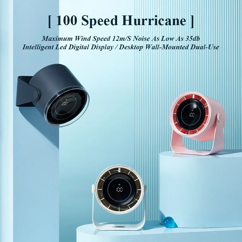 Multi-Speed Adjustable Rechargeable Travel Desktop Fan - Image 2