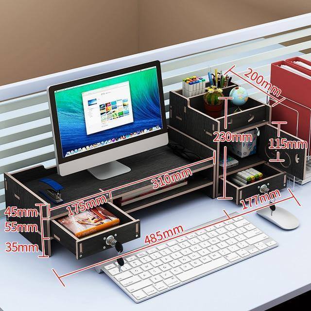 Multifunction Desktop Monitor Riser Computer Organizer - Image 3