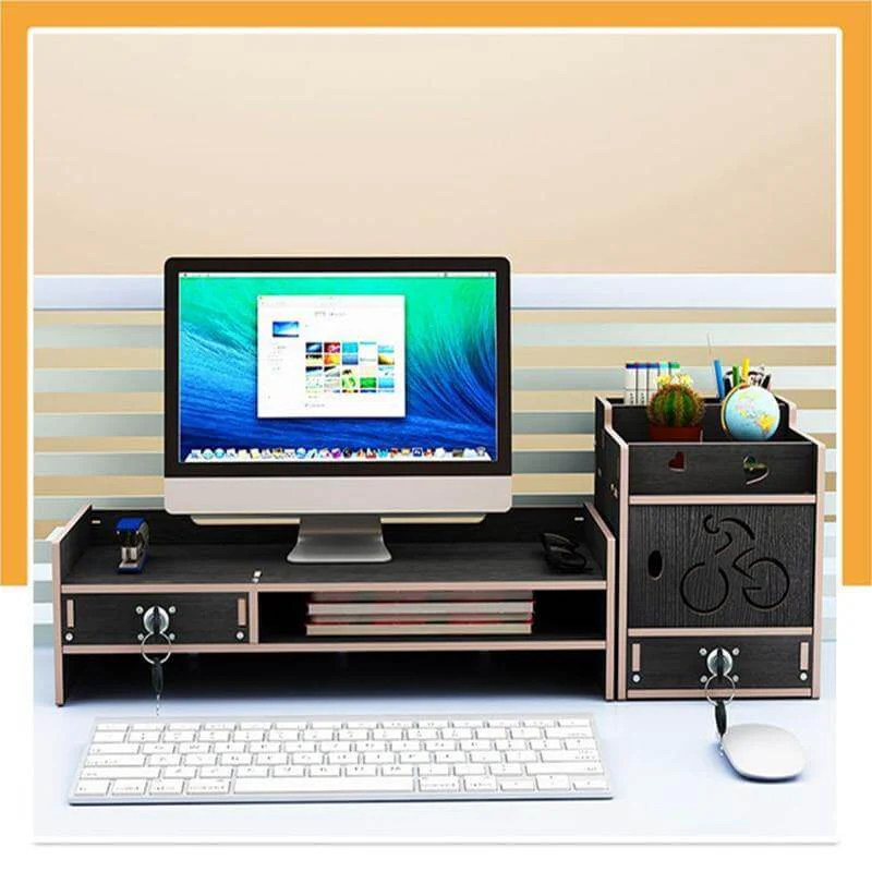 Multifunction Desktop Monitor Riser Computer Organizer - Image 4