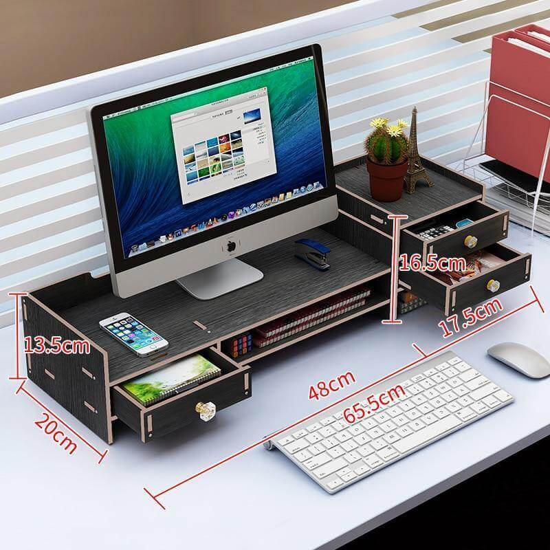 Multifunction Desktop Monitor Riser Computer Organizer - Image 5