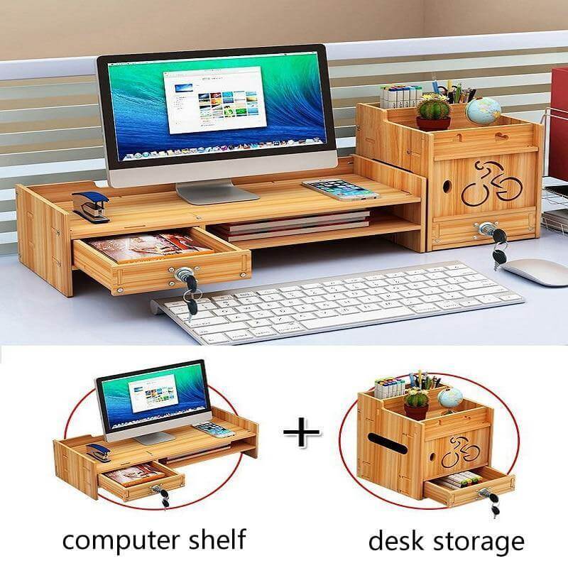 Multifunction Desktop Monitor Riser Computer Organizer - Image 9
