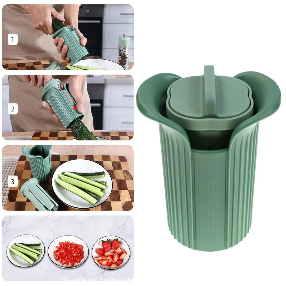 Multifunctional Easy Chop Manual Pump Vegetable Slicer - Image 4