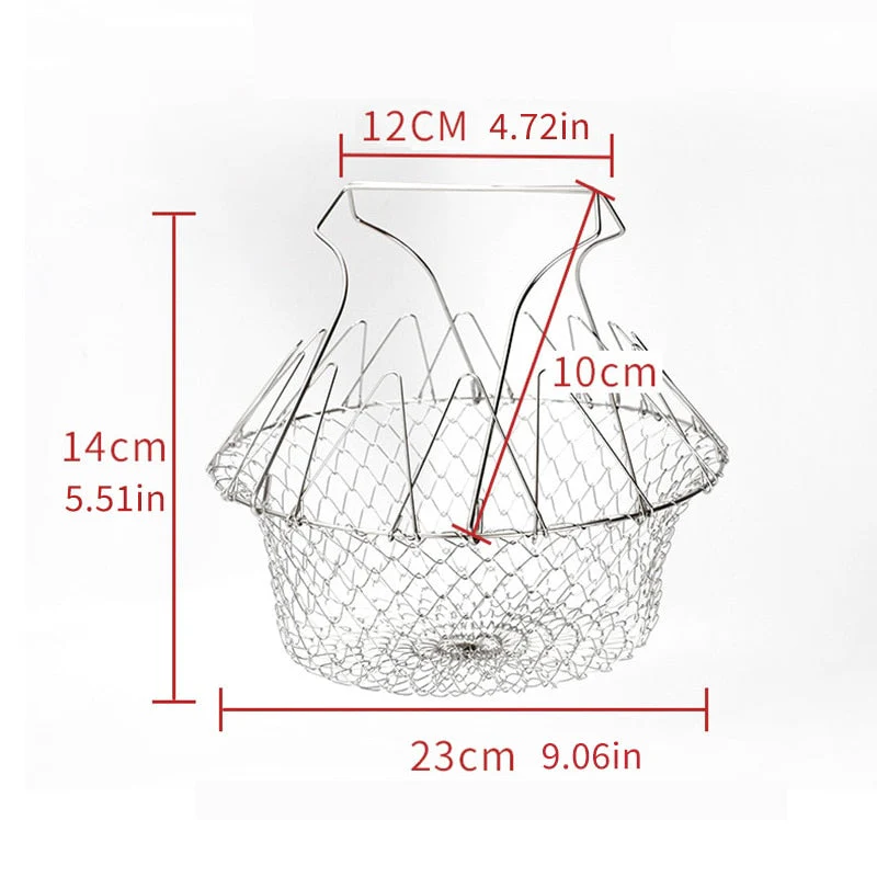Multifunctional Foldable Steam Fry Cooking Mesh Strainer - Image 6