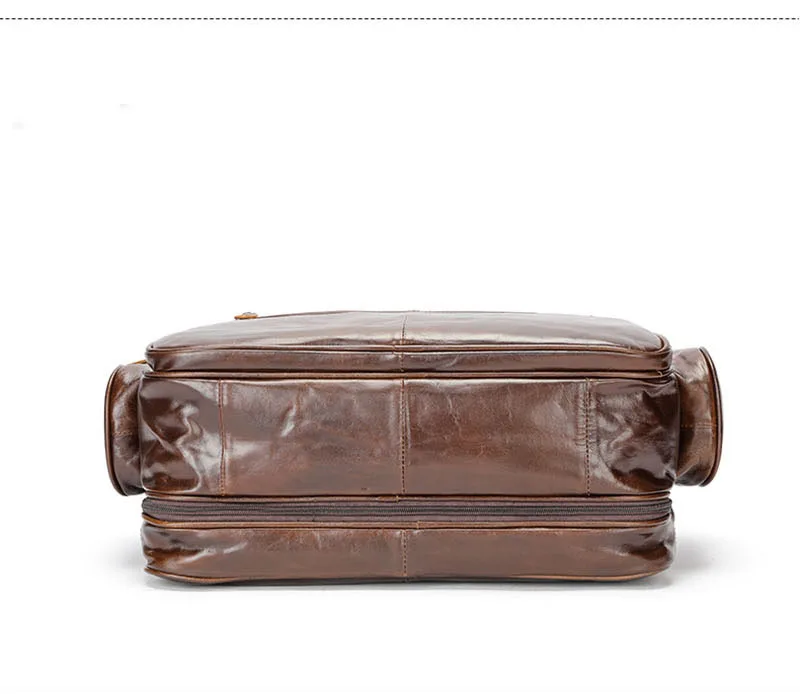 Multifunctional Large Capacity Genuine Leather Vintage Handbag - Image 8