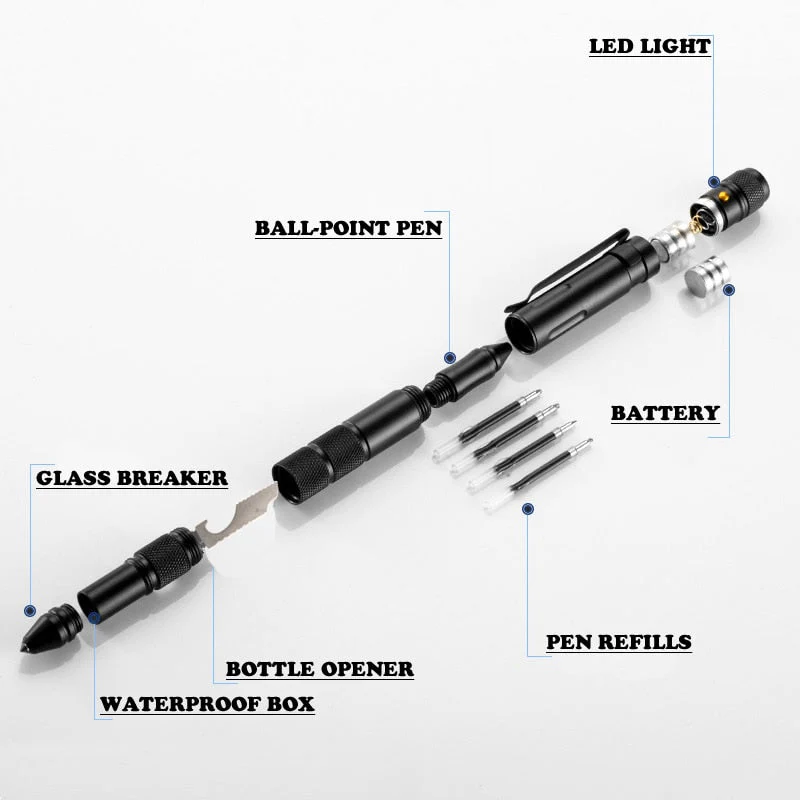 Multifunctional Military Style Emergency Tactical FlashPen - Image 5