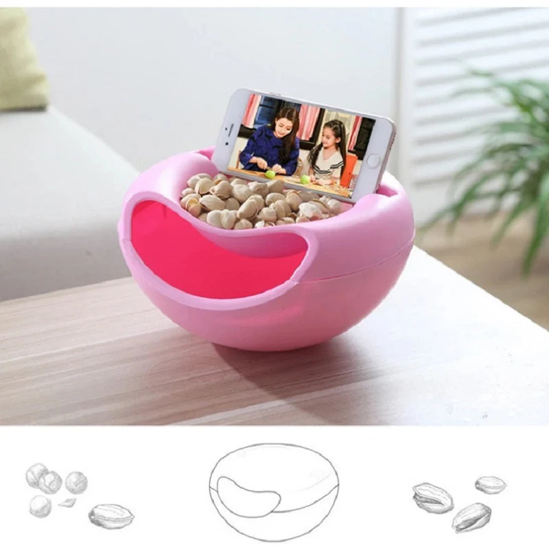 Multifunctional Double Layer Dish with Phone Holder - Image 4