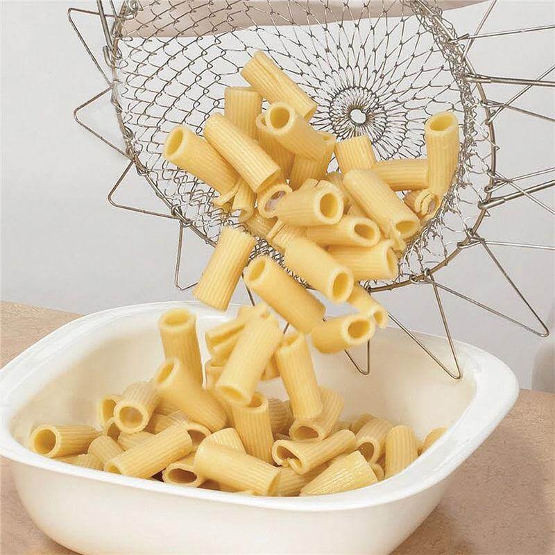 Multifunctional Stainless Steel Folding Deep Fry Drainer Basket - Image 5