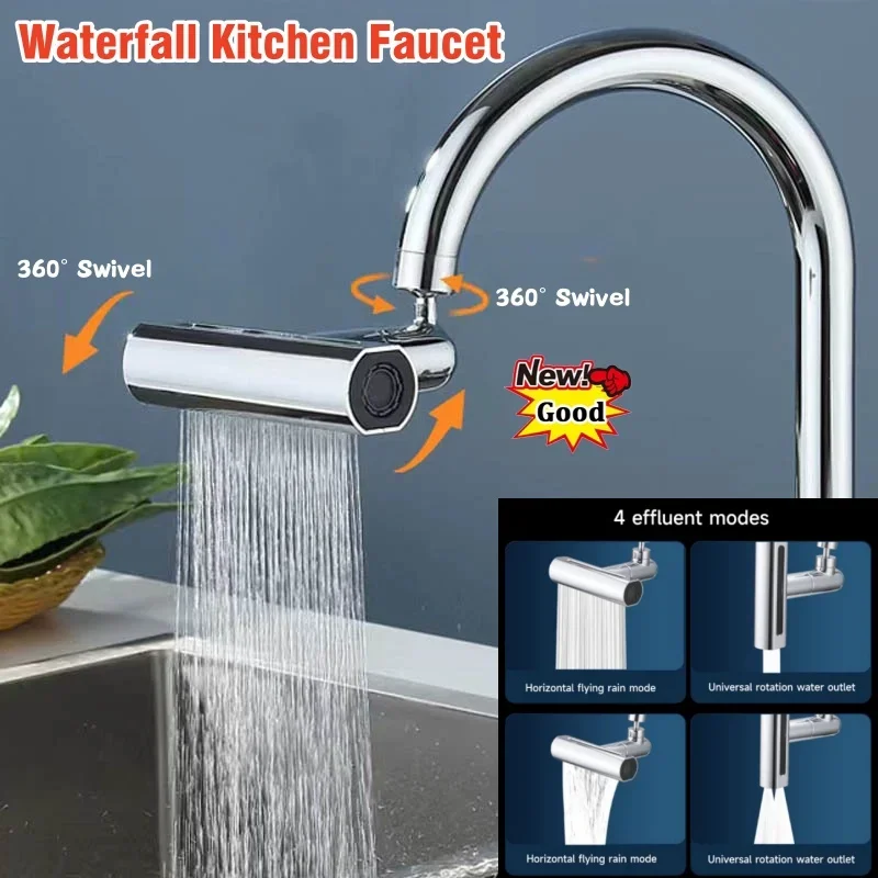 Multifunctional Waterfall Modern Kitchen Matte Faucet - Image 4