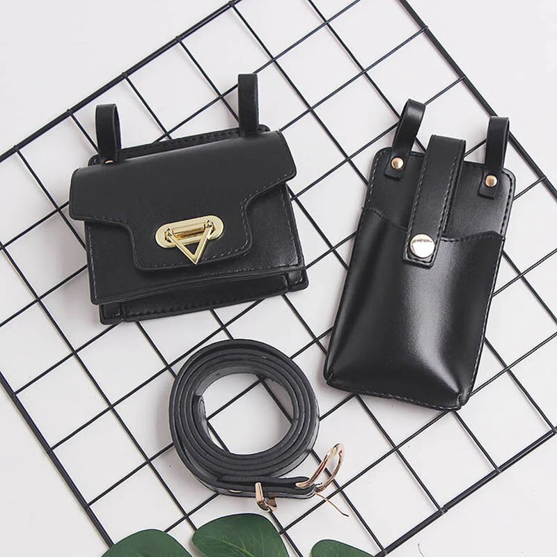 Multiple Pockets Leather Adjustable Strap Compact Belt Bag - Image 5