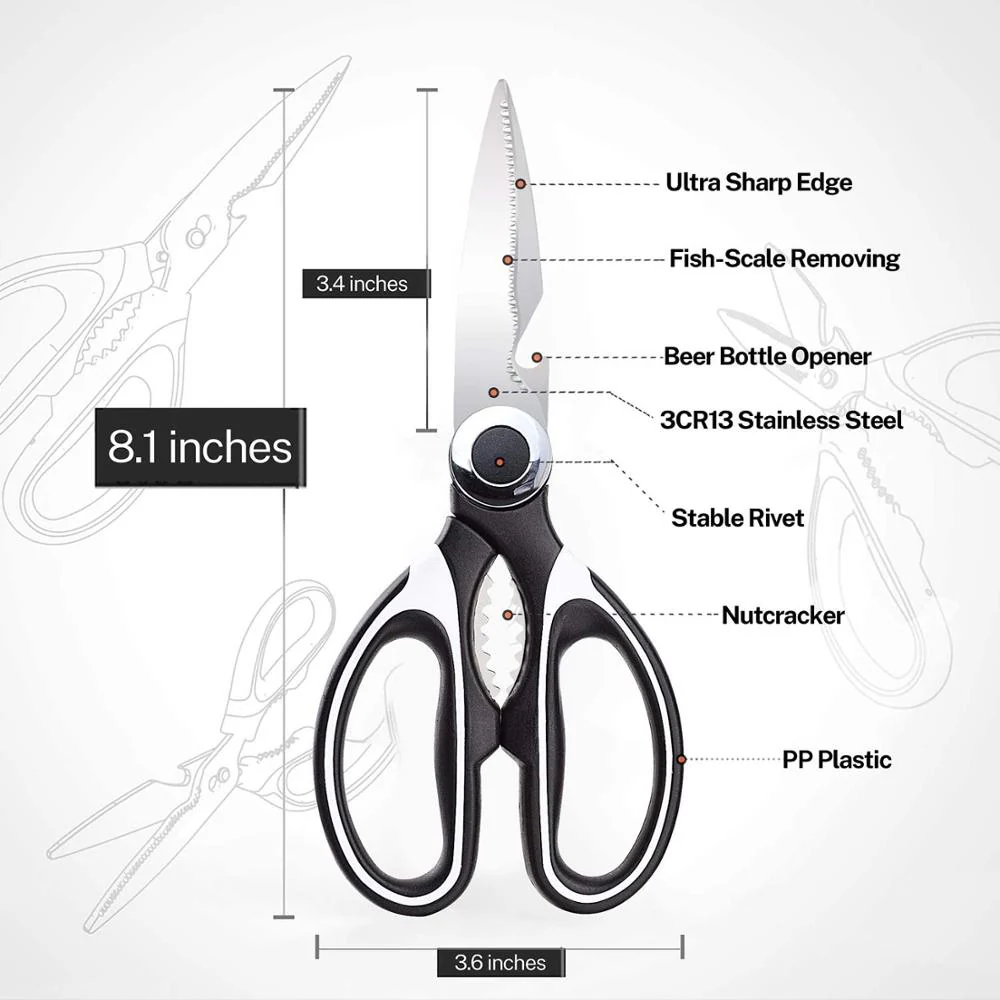 Multipurpose Kitchen Scissor with Bottle Opener - Image 5