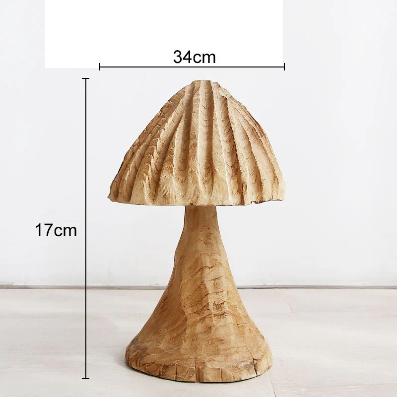 Mushroom Solid Wood Sculpture Home Decor - Image 13