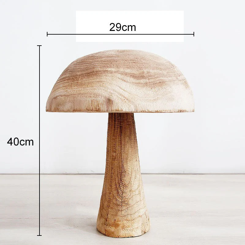 Mushroom Solid Wood Sculpture Home Decor - Image 14