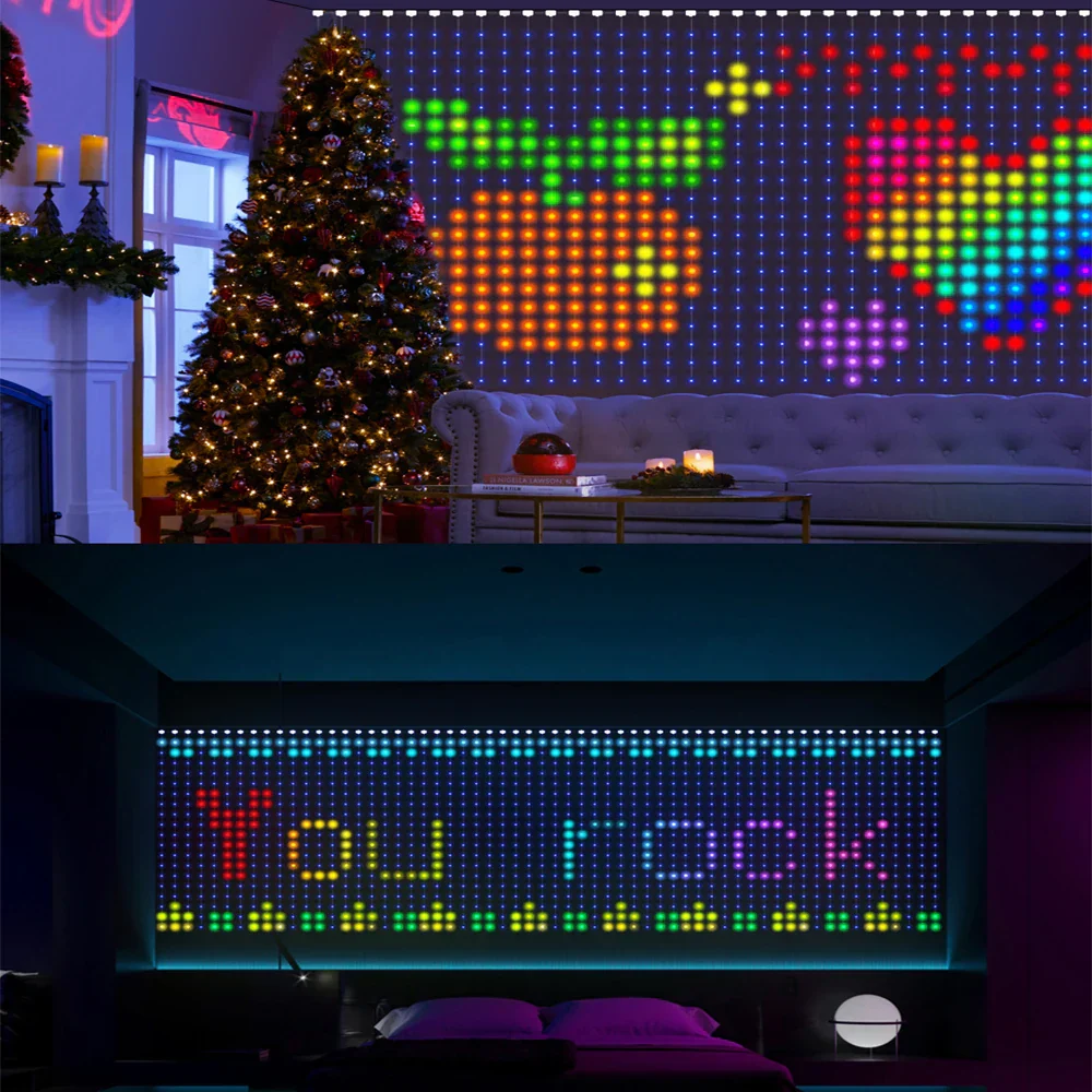 Musical RGB Curtain Garland LED Window Lights - Image 2