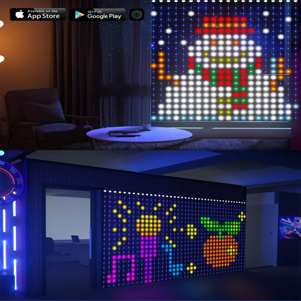 Musical RGB Curtain Garland LED Window Lights - Image 3