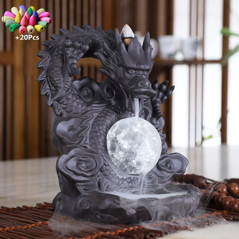 Mystic Dragon Lucky Clay Waterfall Burner - Image 7