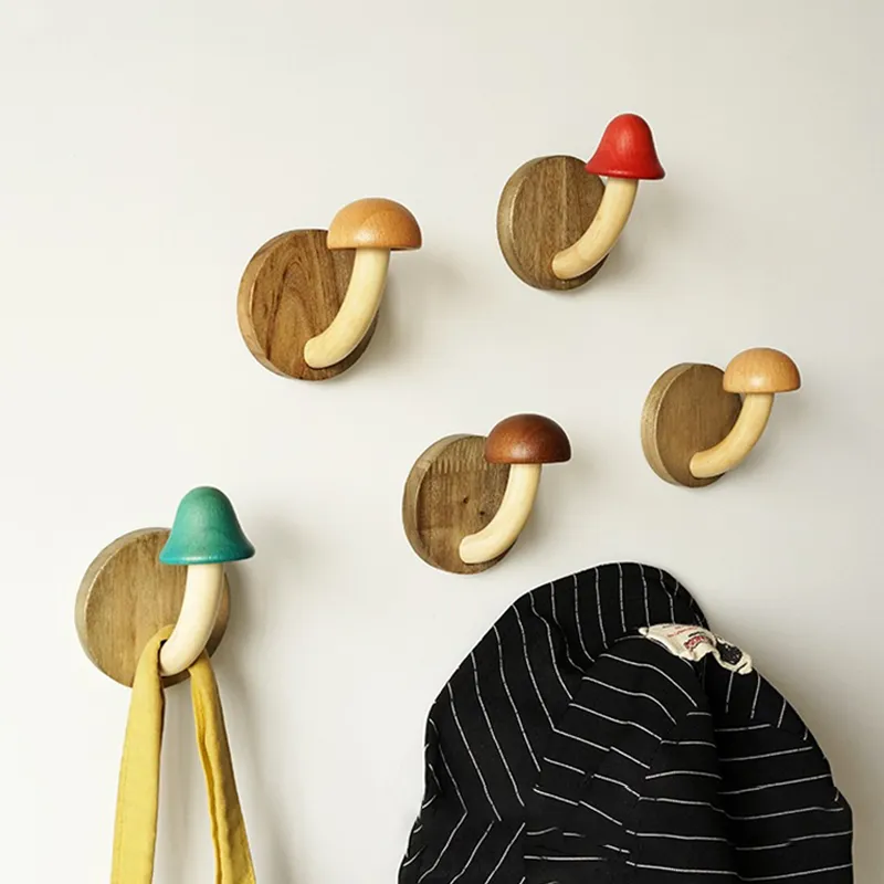 Mystic Mushroom Wooden Wall Clothes Hanger - Image 2