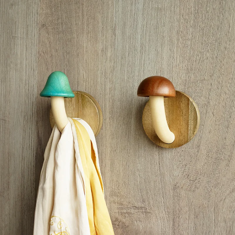 Mystic Mushroom Wooden Wall Clothes Hanger - Image 3