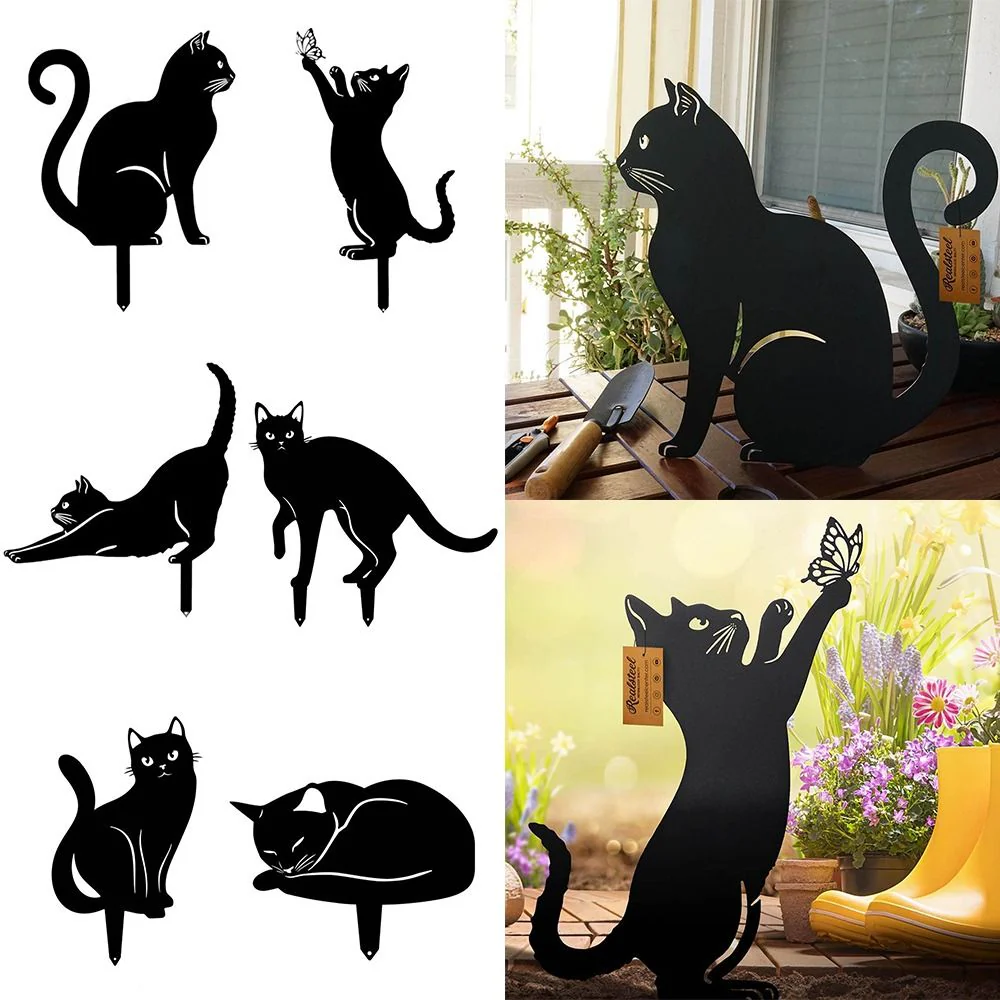 Mystical Black Cat Creative Garden Figure - Image 5