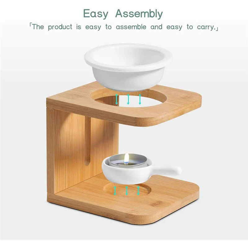 Natural Bamboo Candle Essential Oil Incense Burner - Image 10