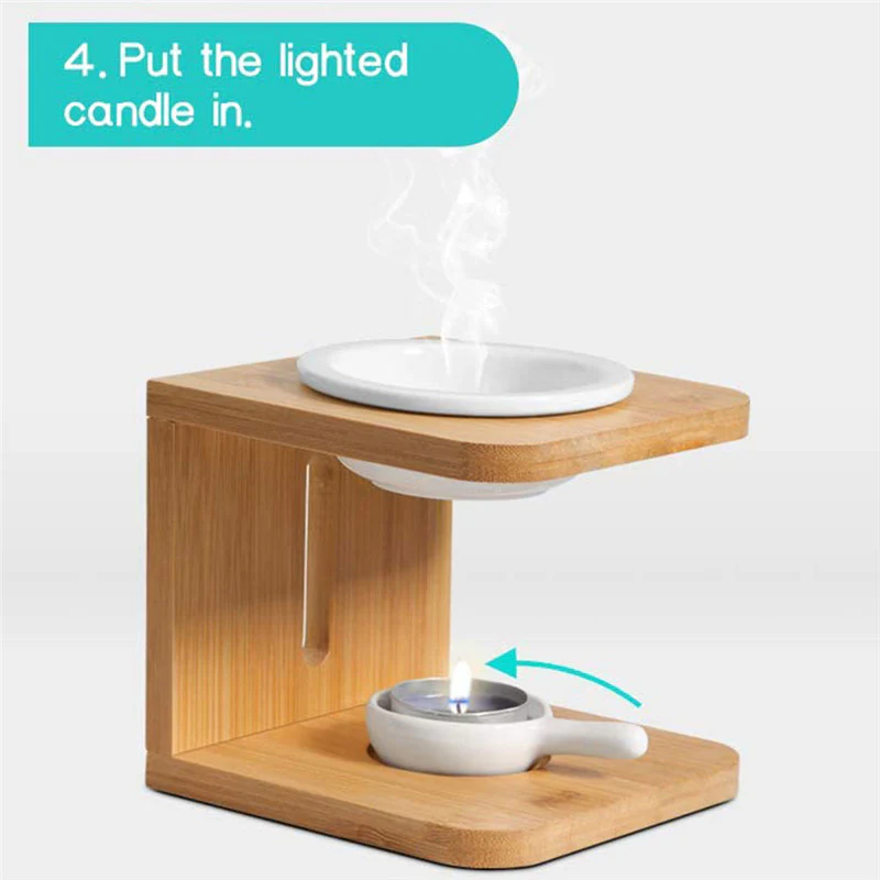 Natural Bamboo Candle Essential Oil Incense Burner - Image 12