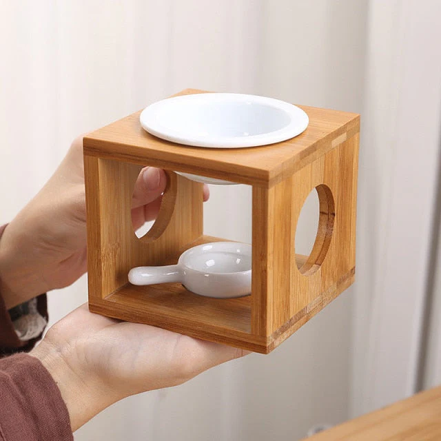 Natural Bamboo Candle Essential Oil Incense Burner - Image 4