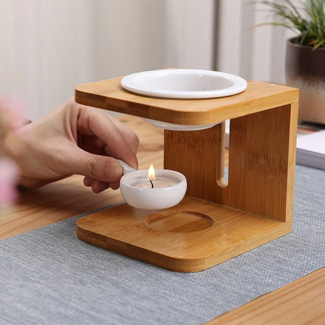 Natural Bamboo Candle Essential Oil Incense Burner - Image 5