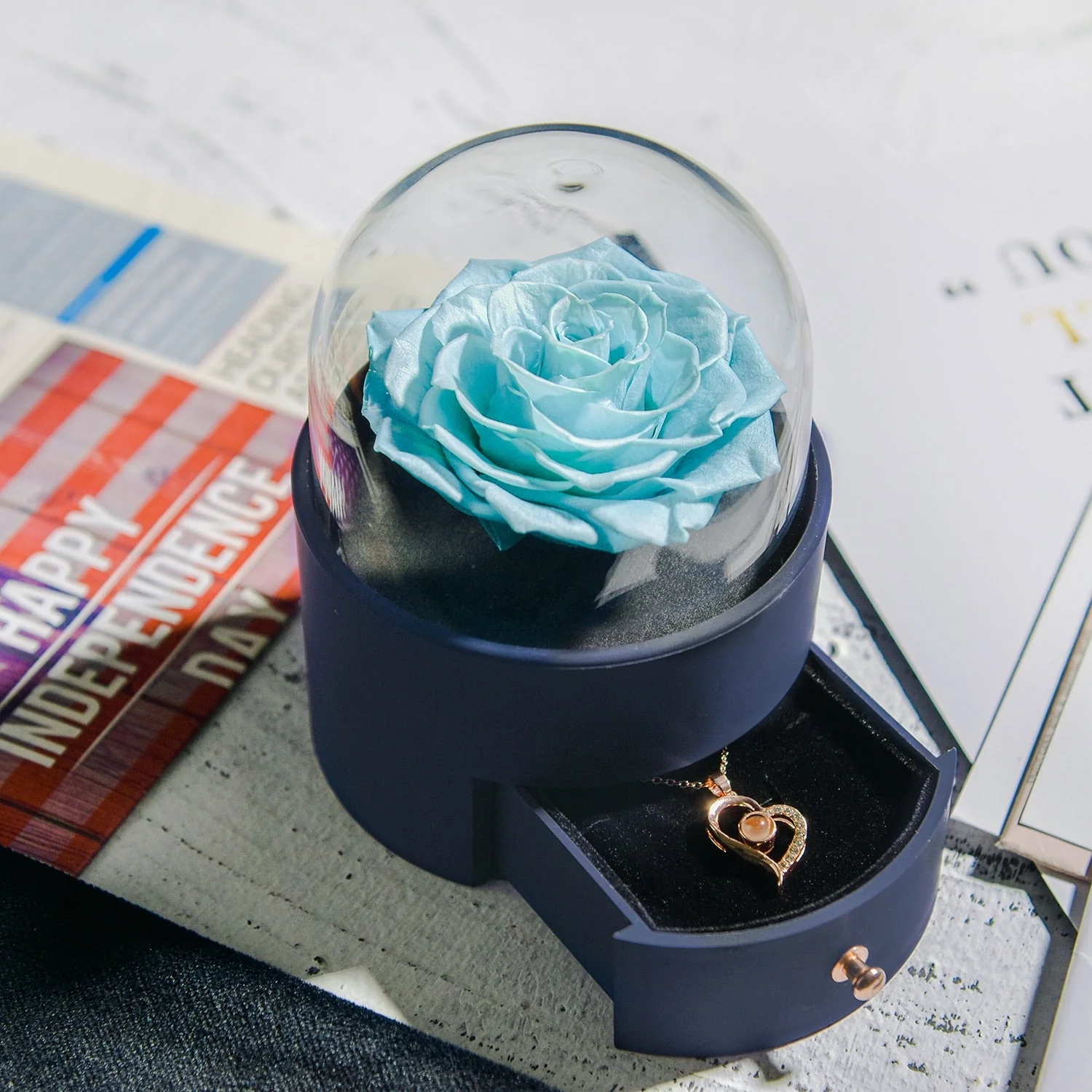 Natural Eternal Rose Necklace Jewelry Box - Image 5