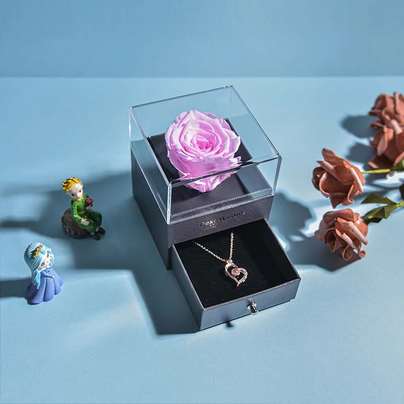 Natural Eternal Rose Necklace Jewelry Box - Image 7